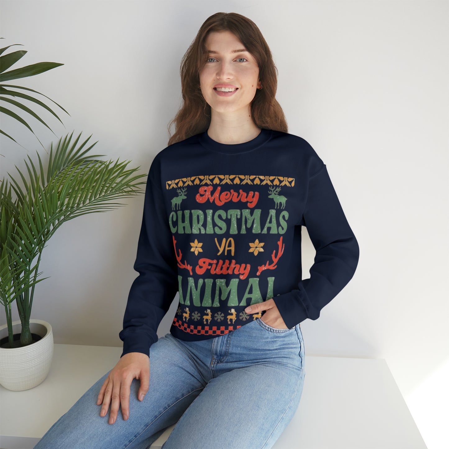 Funny Statement Ugly Christmas Sweater Unisex Heavy Blend™ Crewneck Sweatshirt