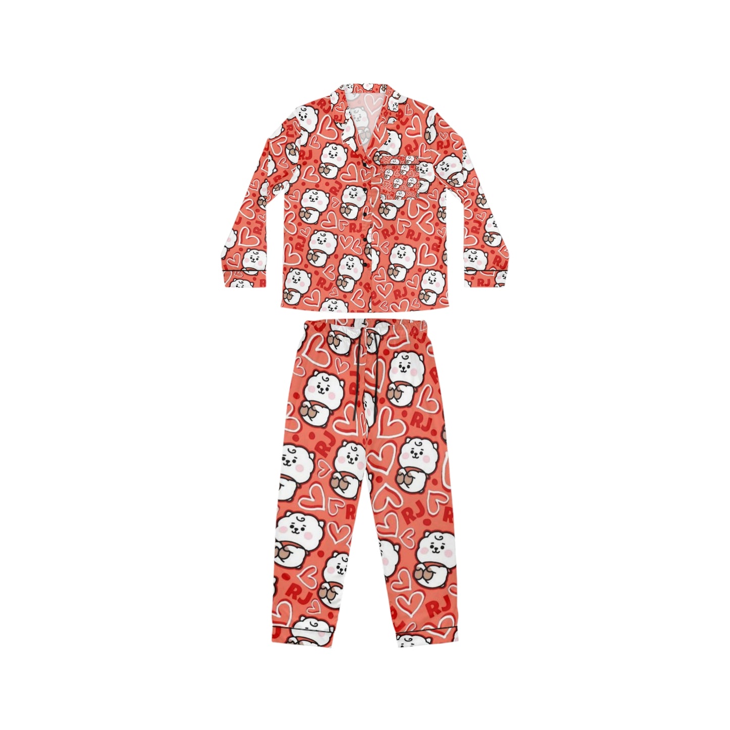 Kpop Sleepwear BTS BT21 RJ Women's Satin Pajamas (AOP)