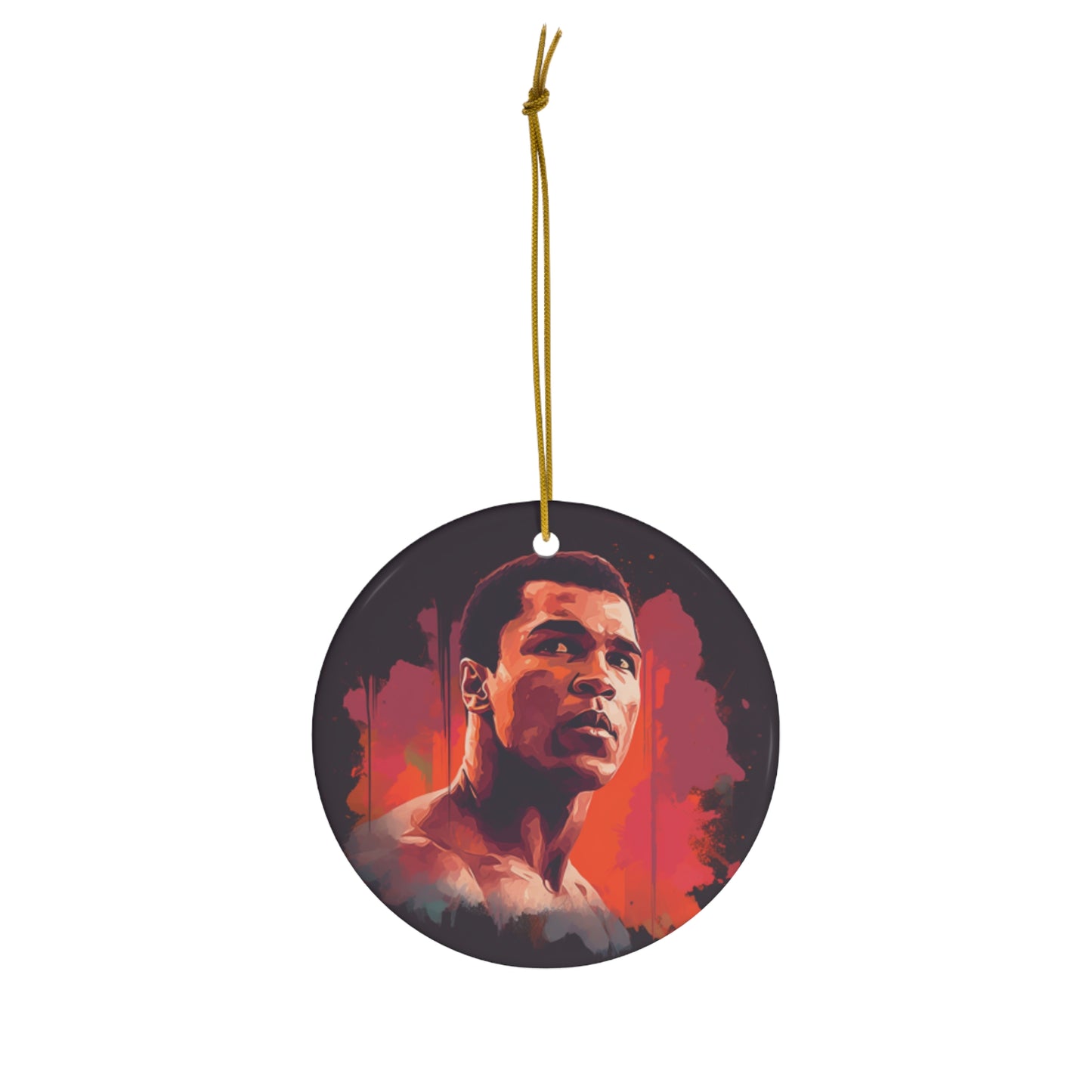 World Famous American Boxer Muhammad Ali Ceramic Christmas Ornament, 4 Shapes