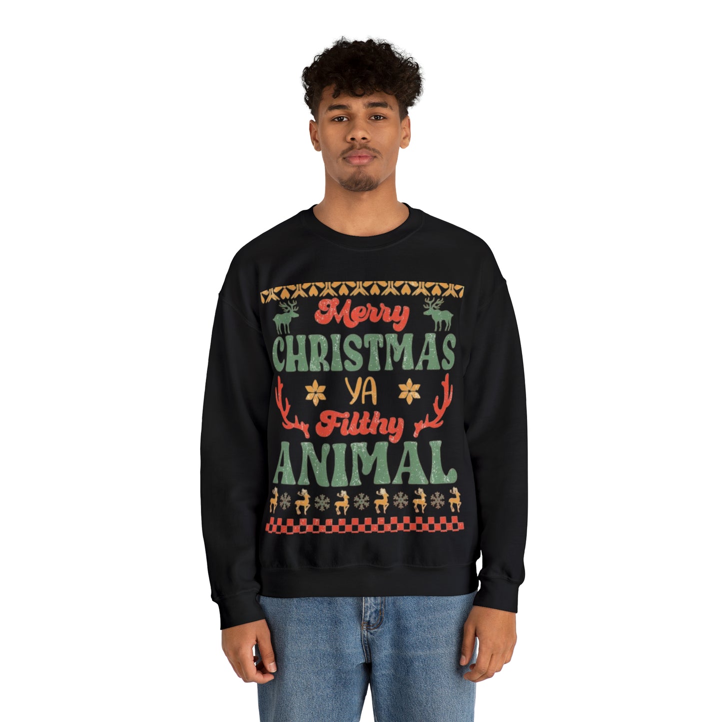 Funny Statement Ugly Christmas Sweater Unisex Heavy Blend™ Crewneck Sweatshirt