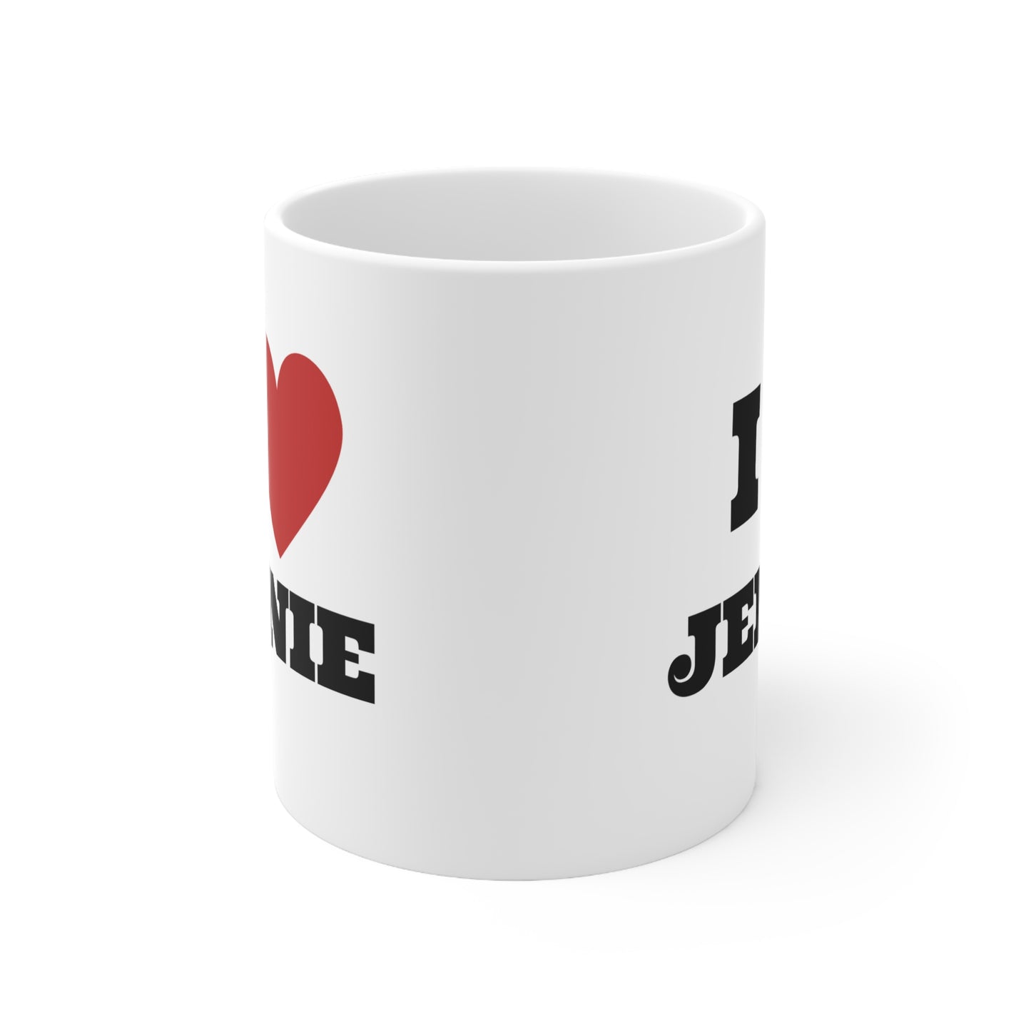 I love Jennie Blinks White Ceramic Coffee Mug 11oz Kpop Custom Fan Merch Personalized Gift