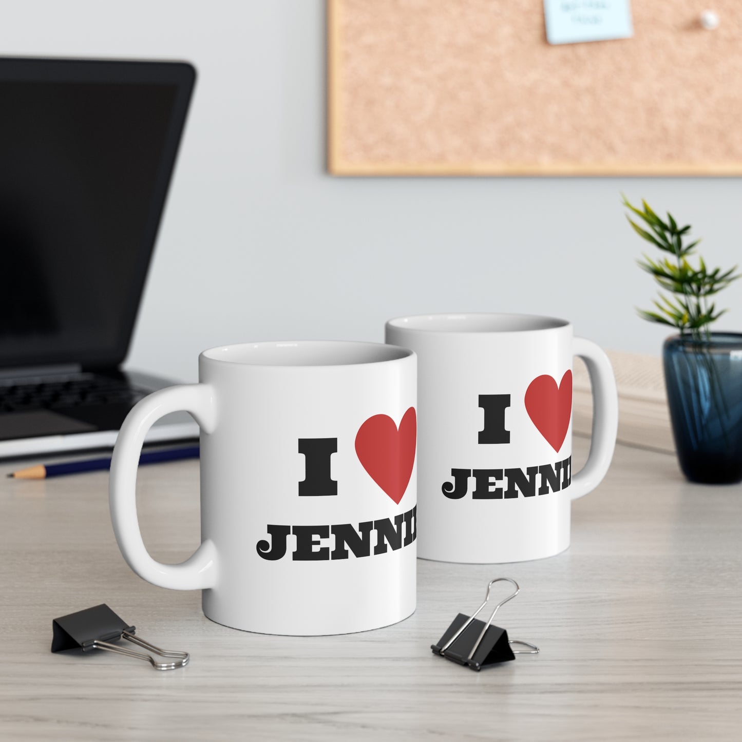 I love Jennie Blinks White Ceramic Coffee Mug 11oz Kpop Custom Fan Merch Personalized Gift