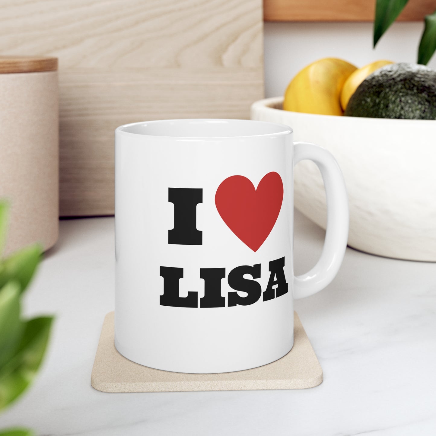 I love LaLisa Kpop Band White Ceramic Coffee Mug 11oz Kpop Blinks Custom Fan Merch Personalized Gift