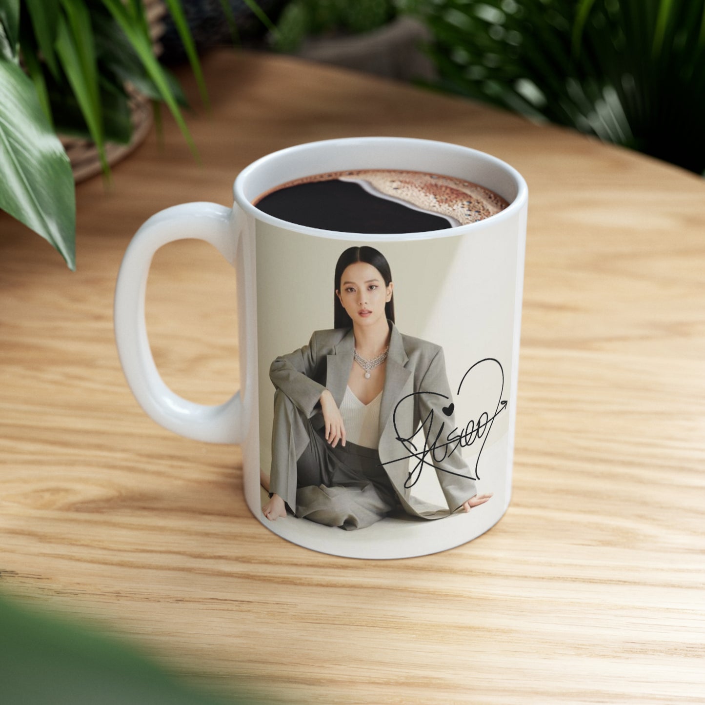 Kpop Girlband Jisoo Capricorn Zodiac Sign White Ceramic Coffee Mug 11oz, Kpop and Blinks fan Gift