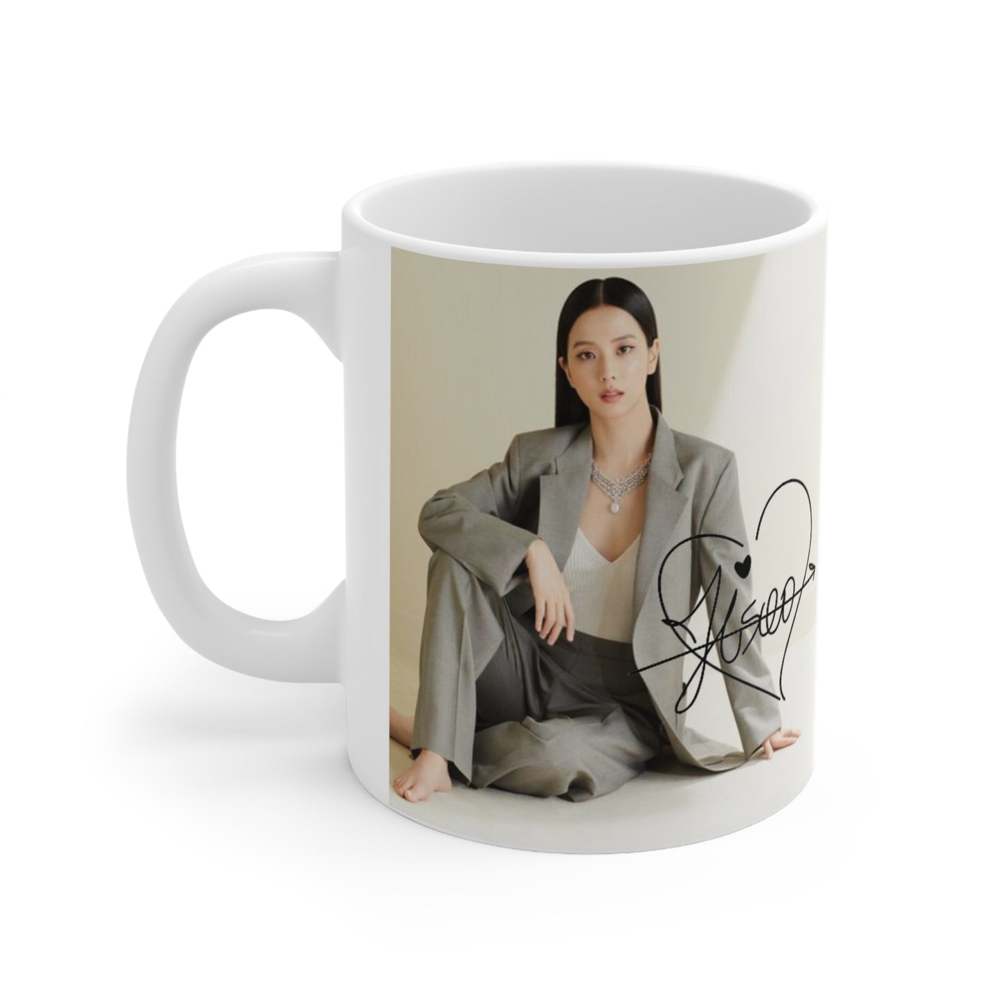 Kpop Girlband Jisoo Capricorn Zodiac Sign White Ceramic Coffee Mug 11oz, Kpop and Blinks fan Gift