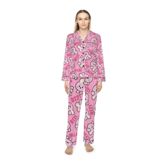 Kpop Sleepwear BTS BT21 Cooky Women's Satin Pajamas (AOP)