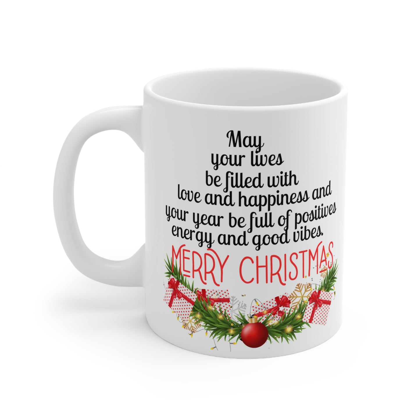 Merry Christmas Gift Idea White Ceramic Coffee Mug 11oz