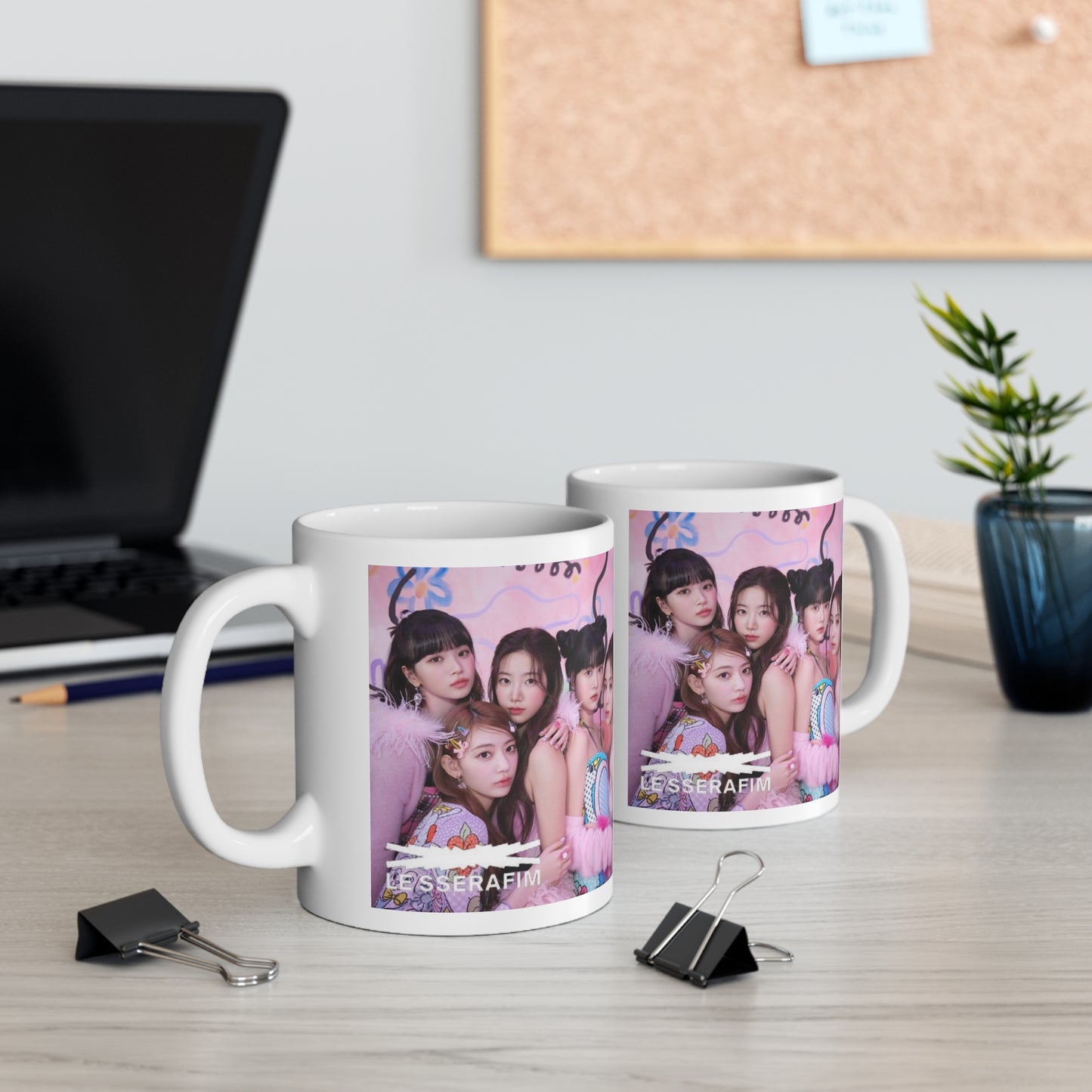 Kpop Girlband Le Ssarafim White Ceramic Coffee Mug 11oz