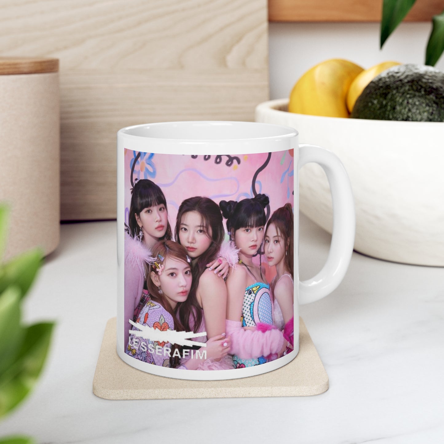 Kpop Girlband Le Ssarafim White Ceramic Coffee Mug 11oz