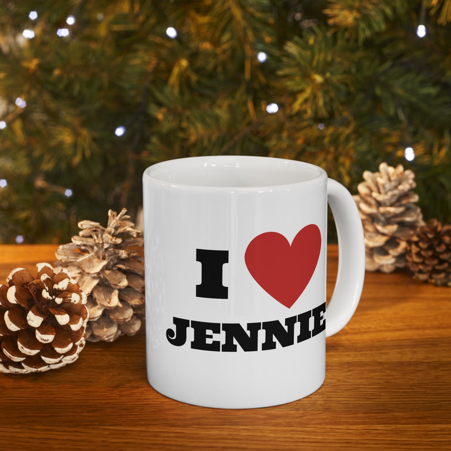 I love Jennie Blinks White Ceramic Coffee Mug 11oz Kpop Custom Fan Merch Personalized Gift