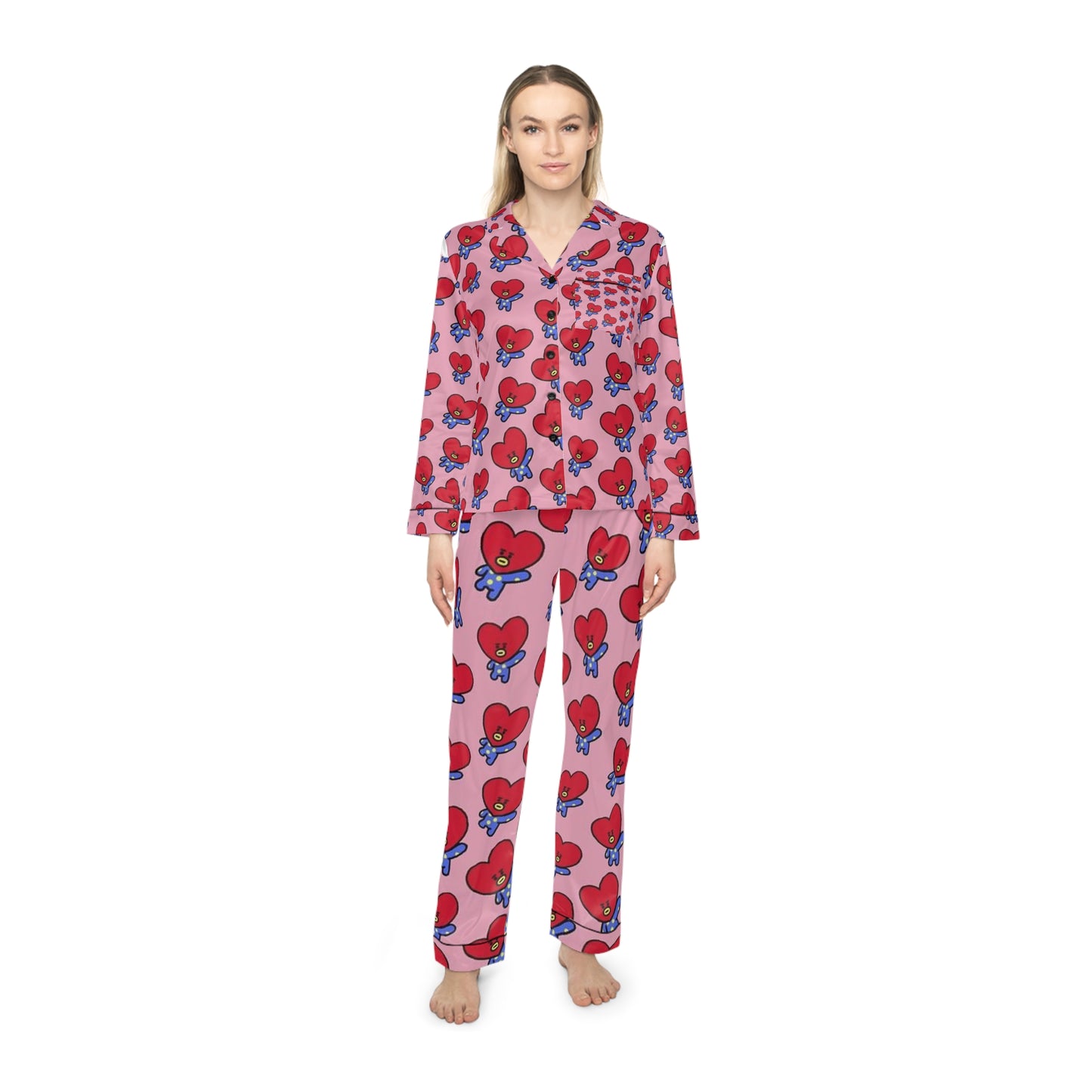 Kpop Sleepwear BTS BT21 Tata Women's Satin Pajamas (AOP)