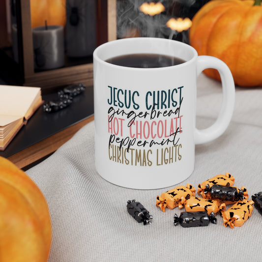 Celebrating Christmas White Ceramic Coffee Mug 11oz