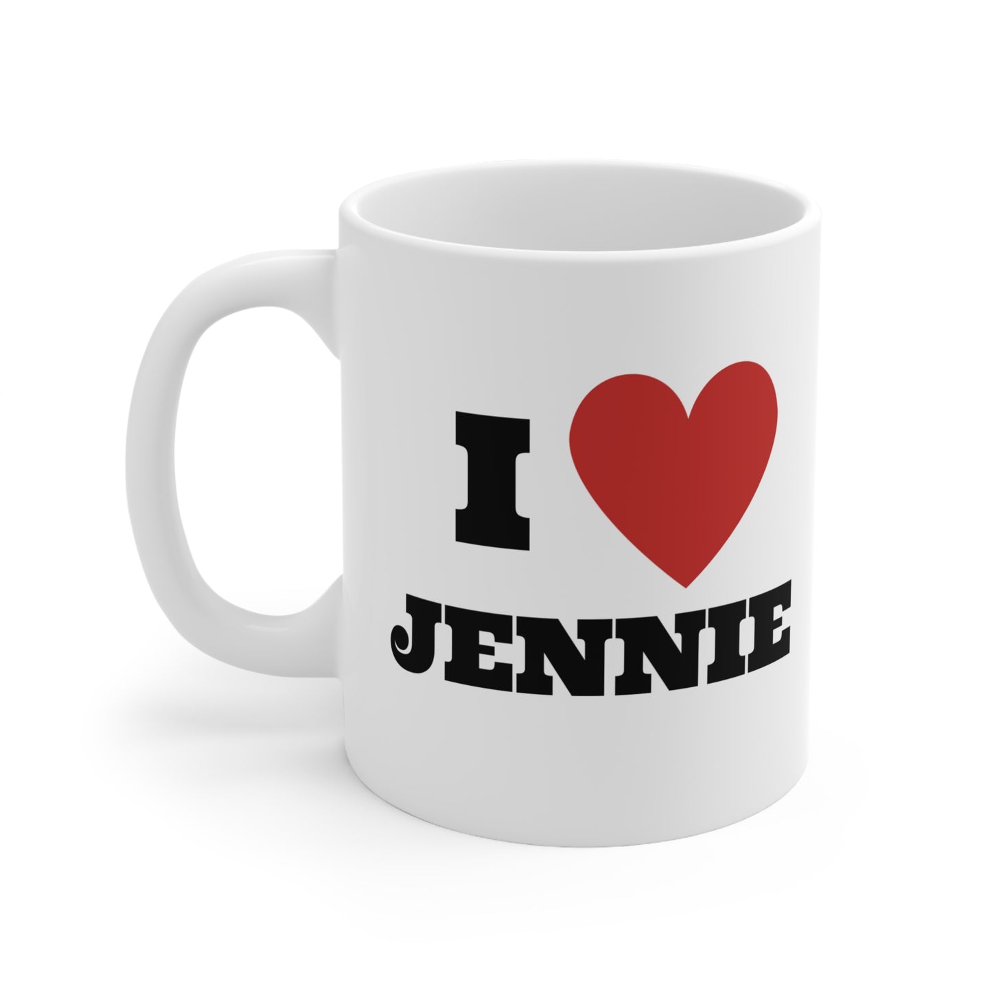 I love Jennie Blinks White Ceramic Coffee Mug 11oz Kpop Custom Fan Merch Personalized Gift